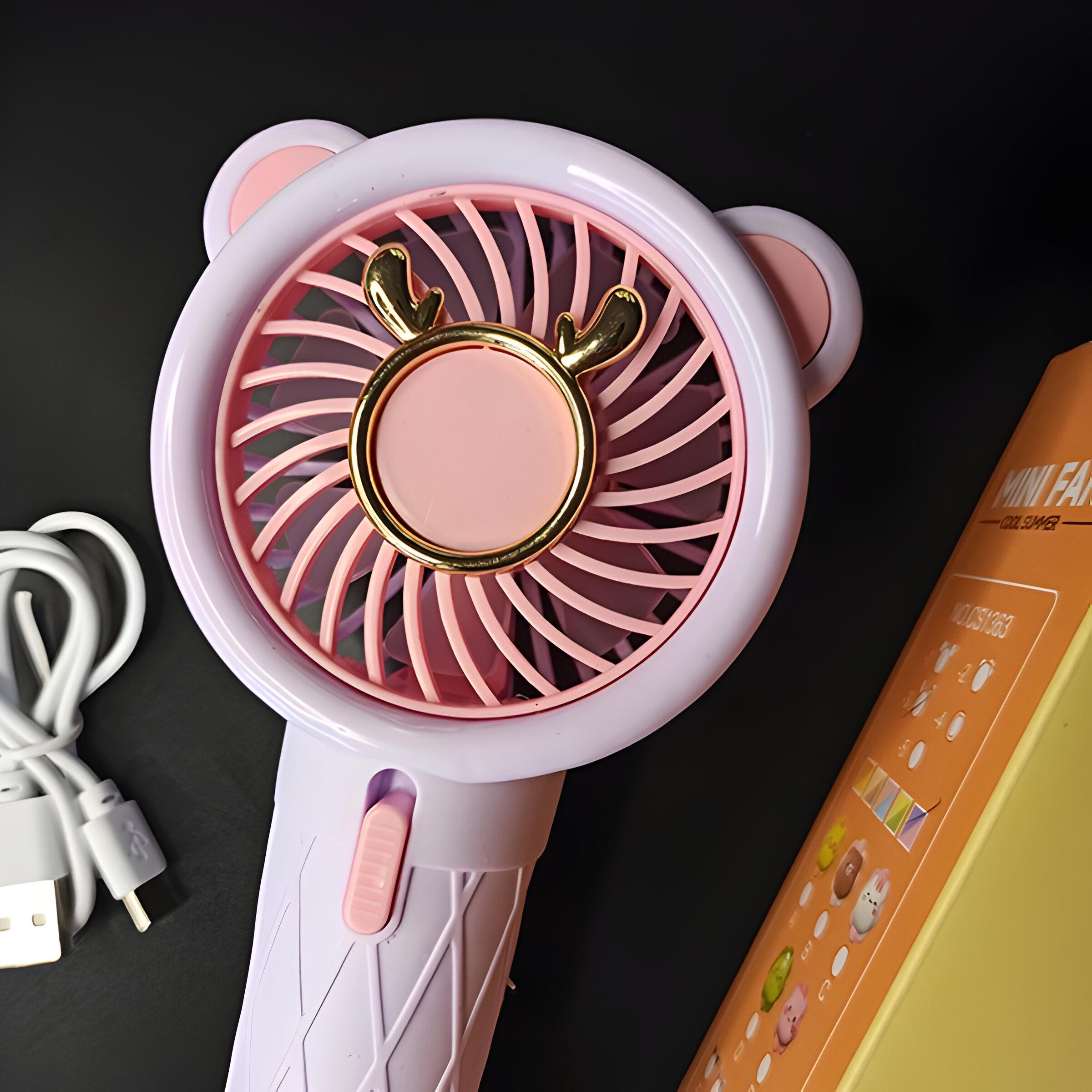Вентилятор-USB дитячий портативний Рожевий (CS1363) - фото 3 Вентилятор-USB дитячий портативний Рожевий (CS1363) - фото 3