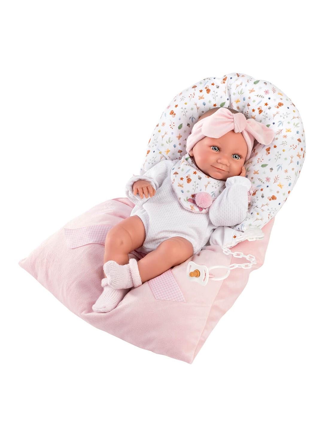 Кукла большая испанская пупс Llorens новорожденная виниловая девочка младенца в прогулочном конверте 40 см