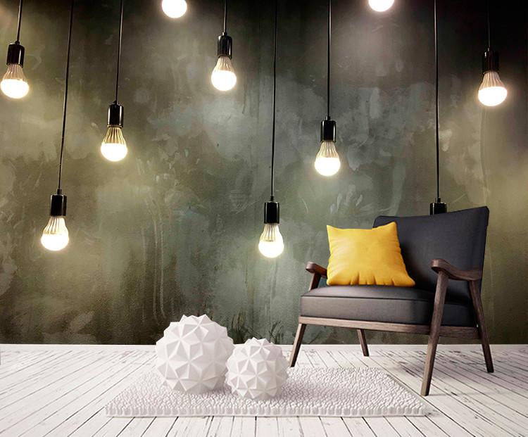 Фотошпалери, що миються флізелінові для спальні/зали/кухні в стилі лофт Енергозберігаючі лампочки