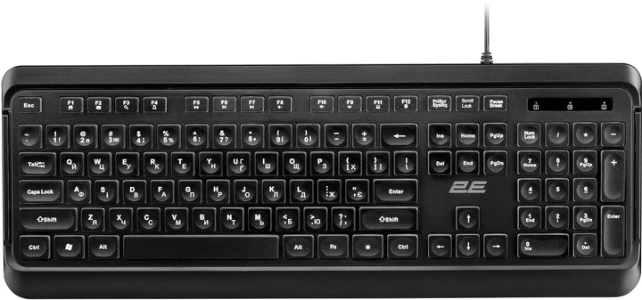 Проводная клавиатура 2E KS120 USB Black (2E-KS120UB_UA) - фото 2 Проводная клавиатура 2E KS120 USB Black (2E-KS120UB_UA) - фото 2