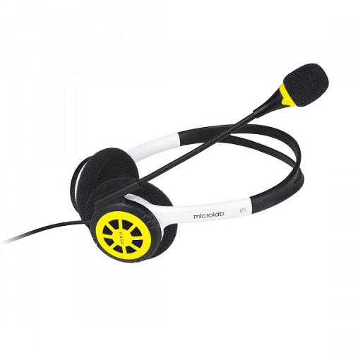 Навушники з мікрофоном Microlab K250 Black/Yellow (10553366) - фото 2