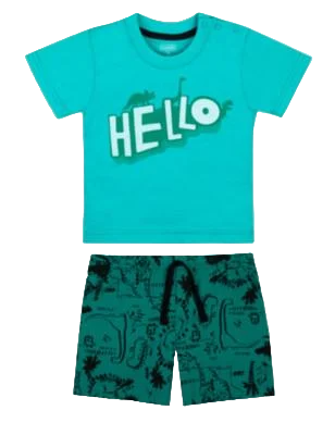 Костюм дитячий бавовняний літній для хлопчика Gabbi KS-21-4-2 86 см Ментоловий (12602)