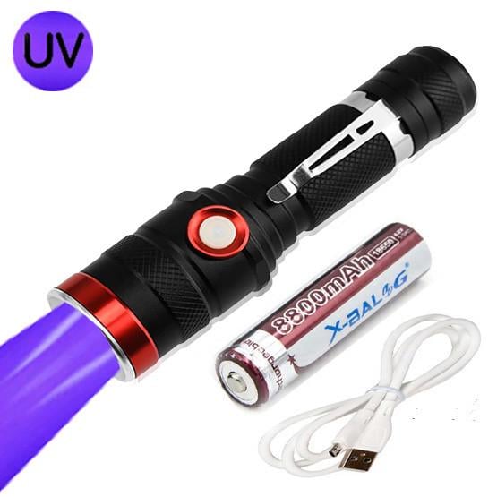 Фонарь ручной X-Balog BL-736-UV Micro-USB с ультрафиолетовым светом (1674852160) - фото 2 Фонарь ручной X-Balog BL-736-UV Micro-USB с ультрафиолетовым светом (1674852160) - фото 2