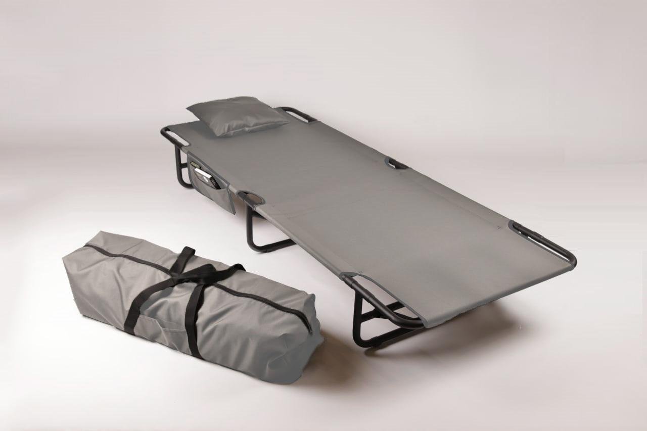 Раскладушка Kompred VG-R9 с чехлом/карманом/подушкой оксфорд Темно-серый (1926073852) - фото 2 Раскладушка Kompred VG-R9 с чехлом/карманом/подушкой оксфорд Темно-серый (1926073852) - фото 2