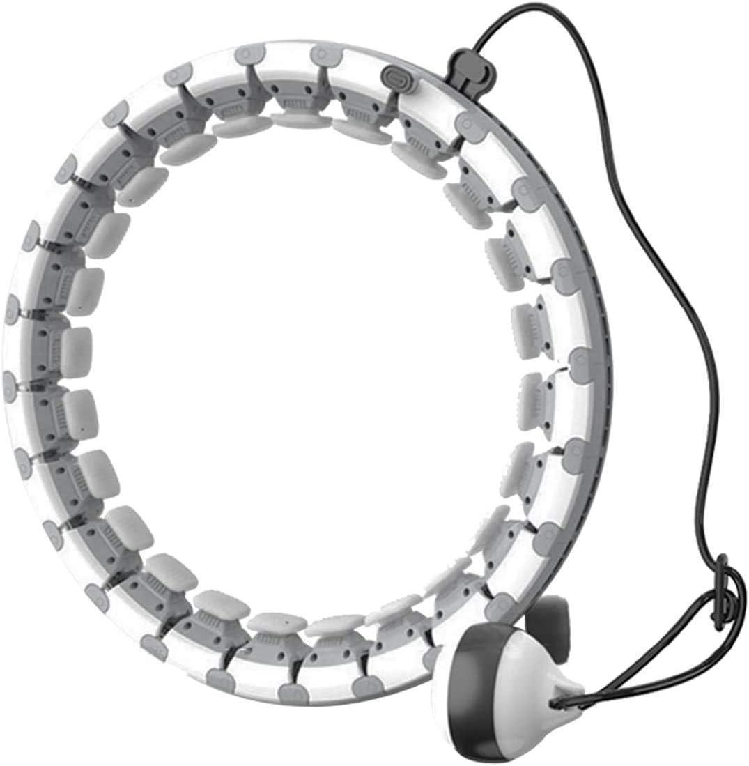 Хулахуп умный Smart Hula Hoop с 26 секциями регулируемый обруч для фитнеса с массажем Белый с серым (2354802749)