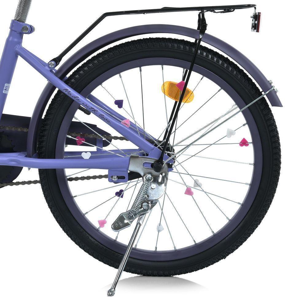 Велосипед для дівчинки PROF1 Princess 20" з багажником Бузковий - фото 6 Велосипед для дівчинки PROF1 Princess 20" з багажником Бузковий - фото 6