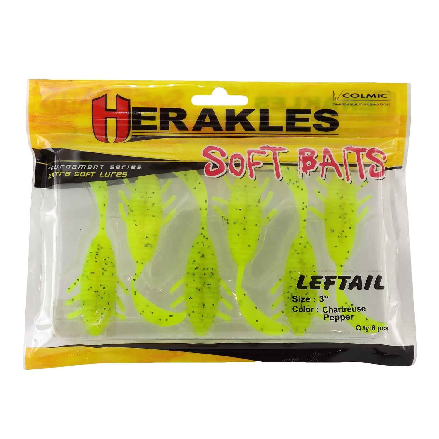 Силикон Colmic HERAKLES LEFTAIL 3" Chartreuse Peper 6 шт.