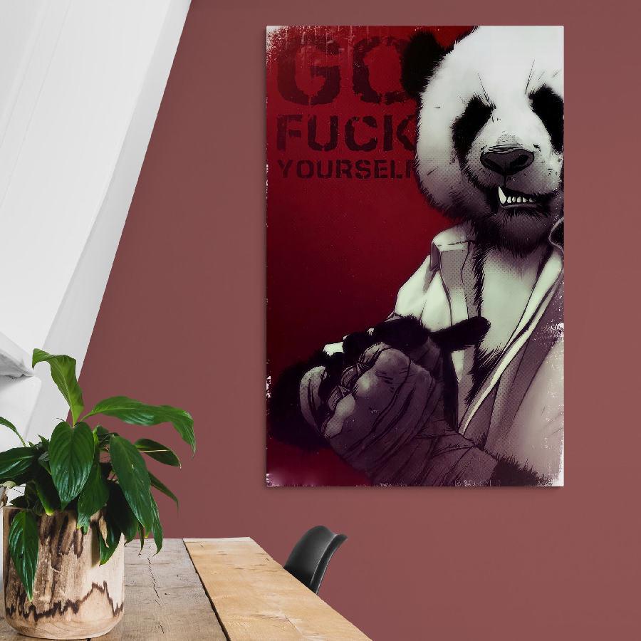 Картина на холсте HolstPrint Панда боец 50х100 см