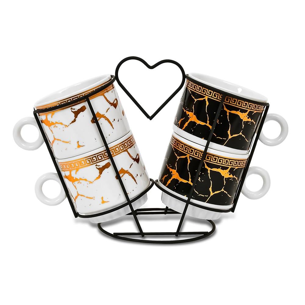 Чашки Stenson R93940 керамика 4 чашки/подставка 250 мл (605257)