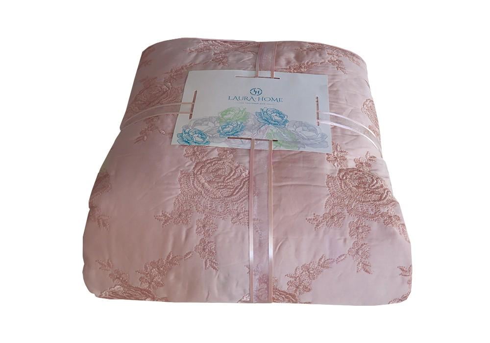 Набор покрывало с наволочками Laura Home Dream двухспальный евро 240x260 см Розовая пудра