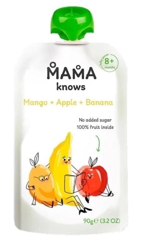 Дитяче пюре Mama knows Манго-Яблуко-банан 90 г (2831142774)