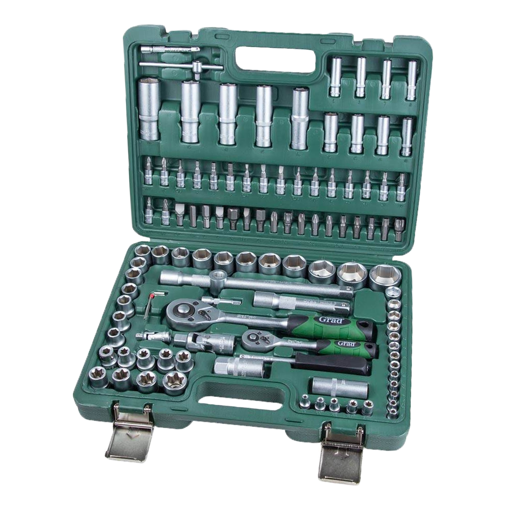 набор инструментов Grad 1/4" 1/2" 108 ед. в кейсе (6004275)
