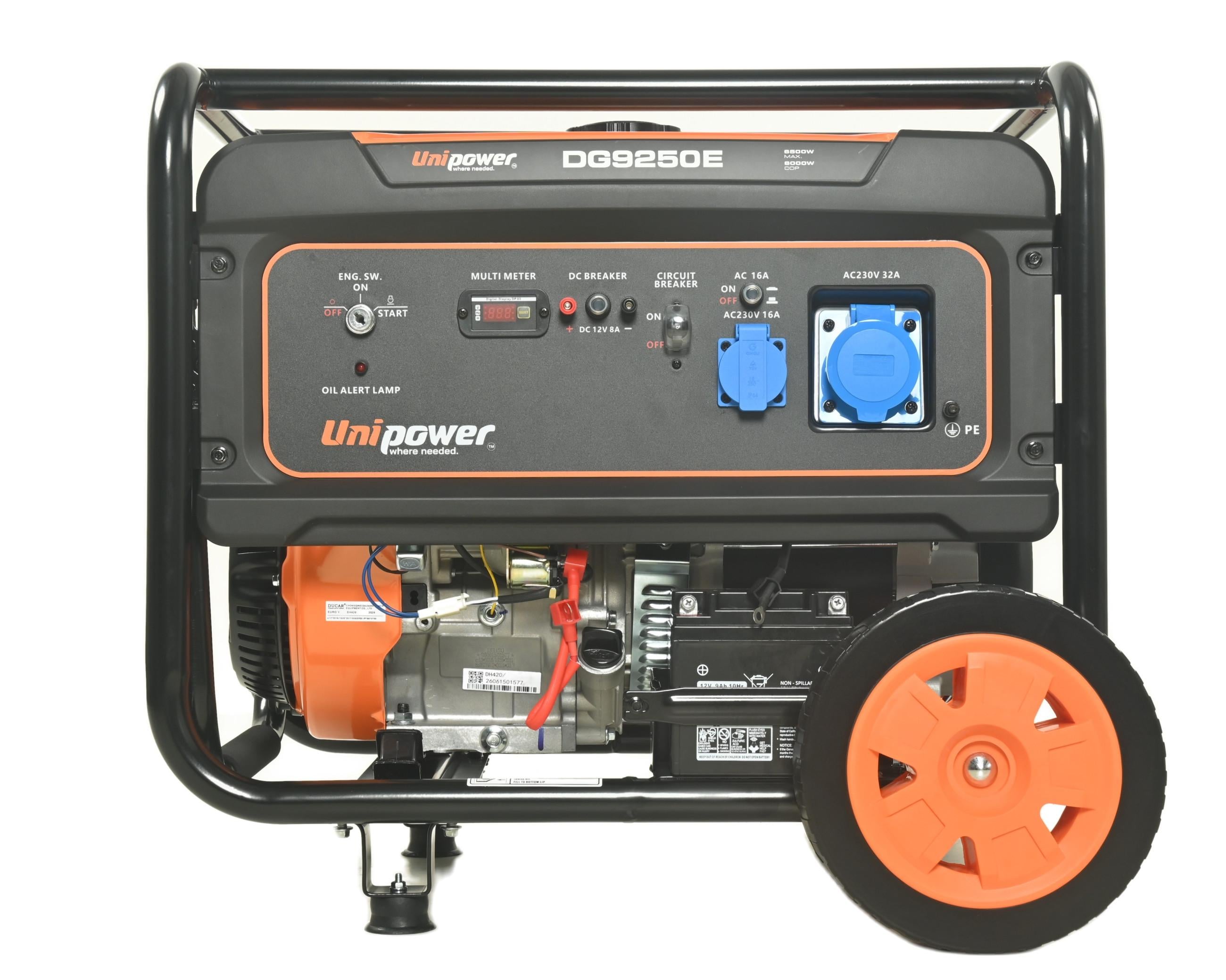 Генератор бензиновый UNIPOWER DG9250Е 6,5 кВт