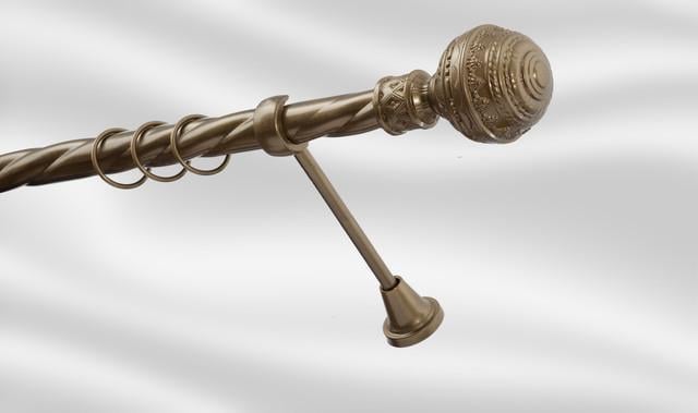 Карниз для шторы Plastidea Арабеска металлический одинарный витой с крючками D 25 мм 200 см Антик