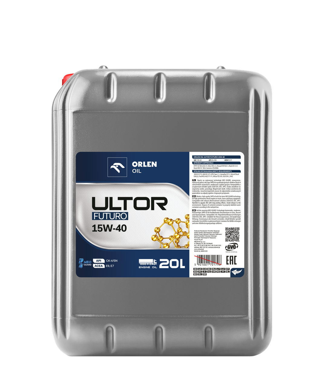 Моторне мастило Orlen Oil Platinum Ultor Futuro CK-4 20 л (100001444м)