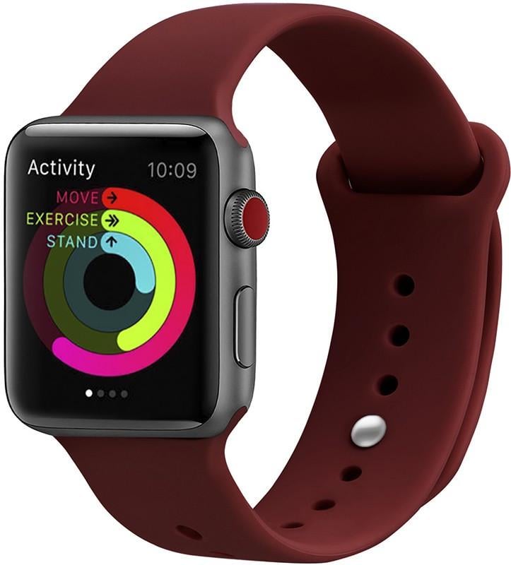 Ремінець UWatch Silicone Strap for Apple Watch 38/40 мм Wine Red