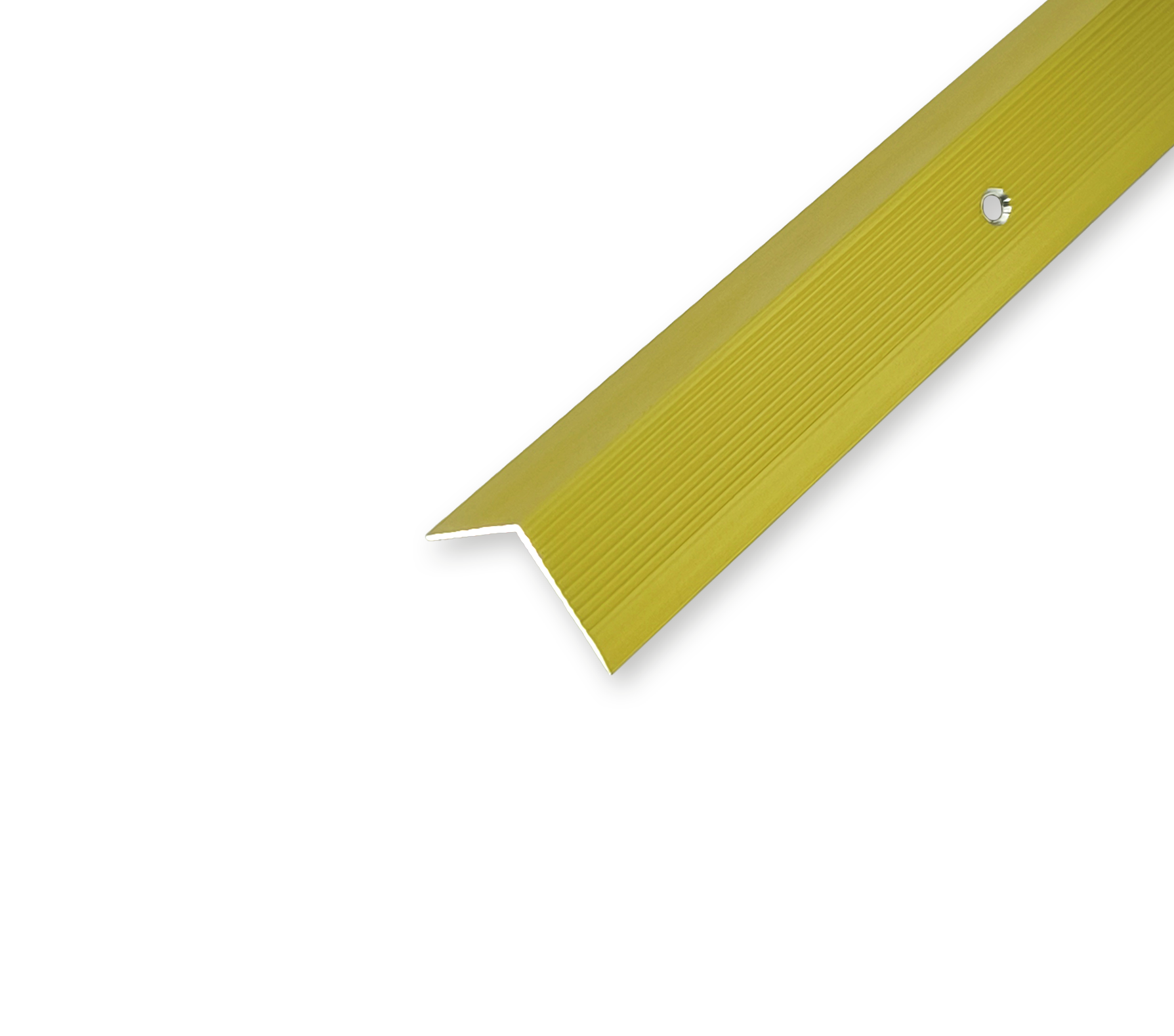 Порожек лестничный EURO CONCEPT алюминиевый рифленый БРП-061 анодированный 30,8x30,8 мм 900 мм Золотой