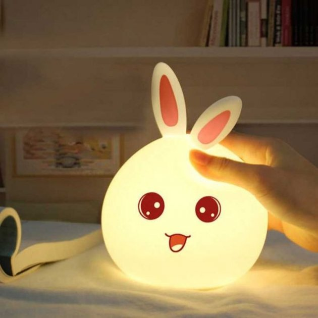 Светильник ночник LED силиконовый Кролик Rabbit-Lamp на аккумуляторе RGB USB DC 0,5V с таймером - фото 2