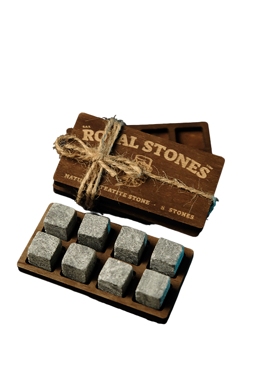 Камни для виски Royal Stones 8 шт. в деревянной упаковке с сертификатом (19448421)