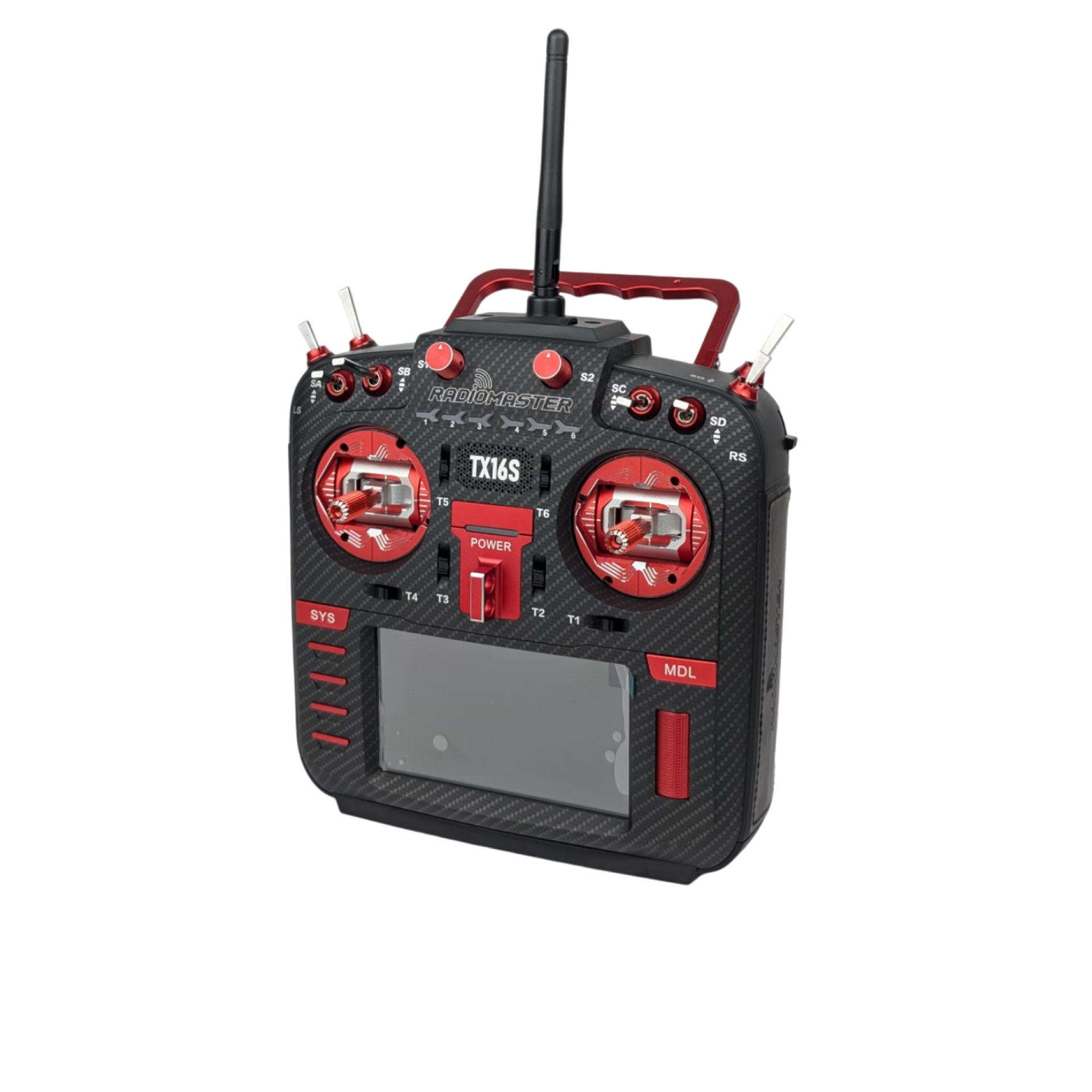 Пульт дистанционного управления FPV RadioMaster TX16s Max AG01 Carbon Red ELRS 2,4G (37716)