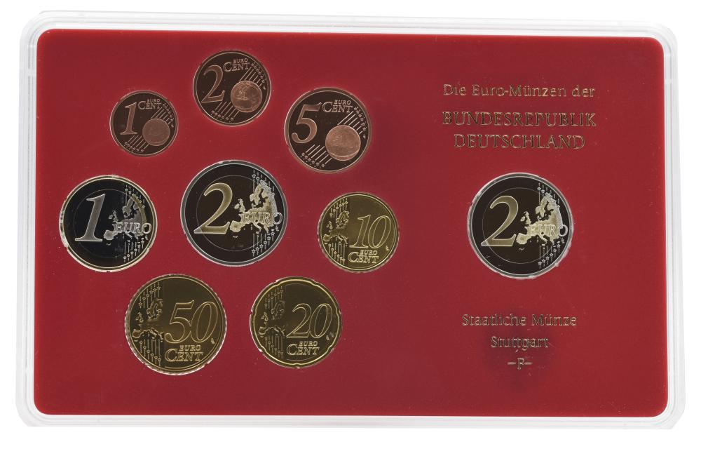Коллекционные монеты Германия набор из 9 монет евро 2009 UNC F 1/2/5/10/20/50 евроцентов 1/2 евро/памятная 2 евро Блистер (М22723)