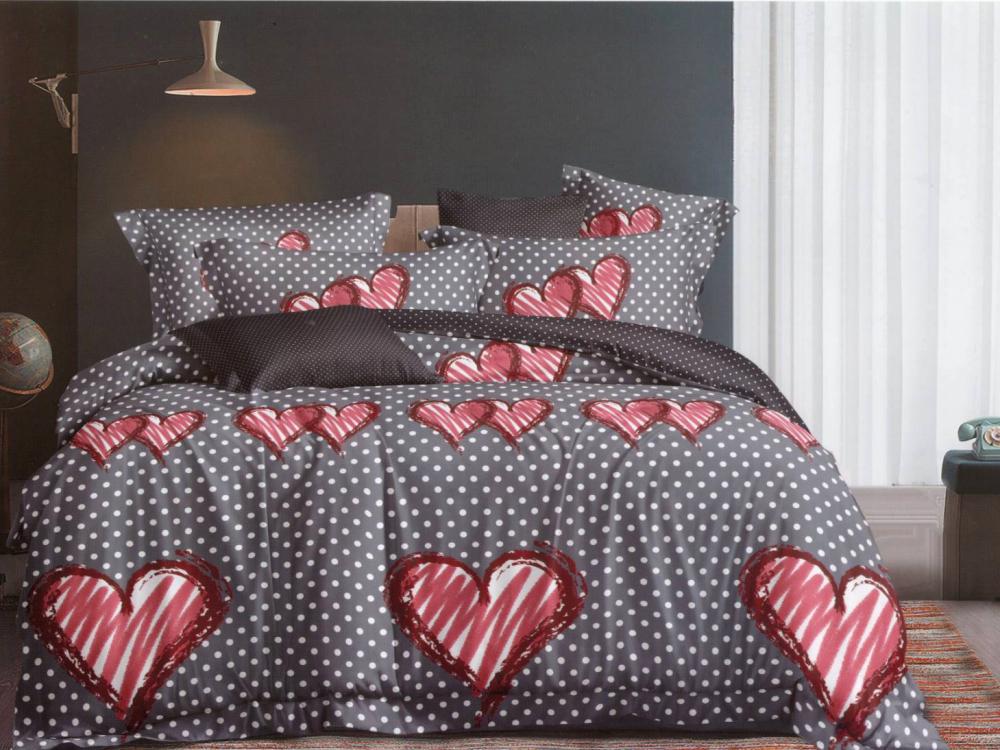 Комплект постельного белья Комфорт текстиль Сатин Пангея с простынью на резинке 145x215 см 2x50x50 см (КТ_pvu_4528_38_50x50)