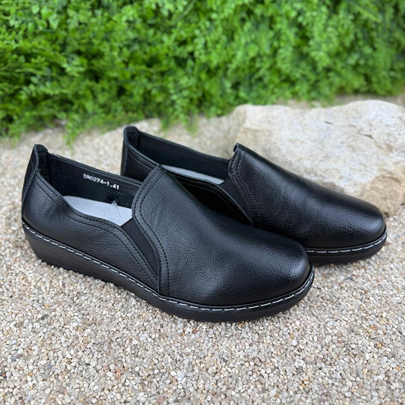 Мокасини жіночі шкіряні батали Е-002074-1 p. 41 26 см Чорний (114464772) - фото 3 Мокасини жіночі шкіряні батали Е-002074-1 p. 41 26 см Чорний (114464772) - фото 3