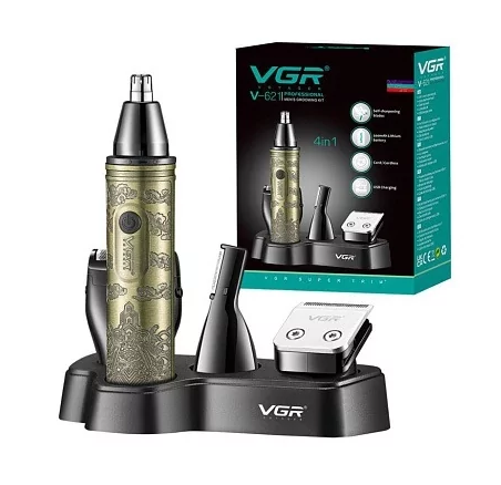 Триммер для бороды/носа и тела VGR V-621 с насадками