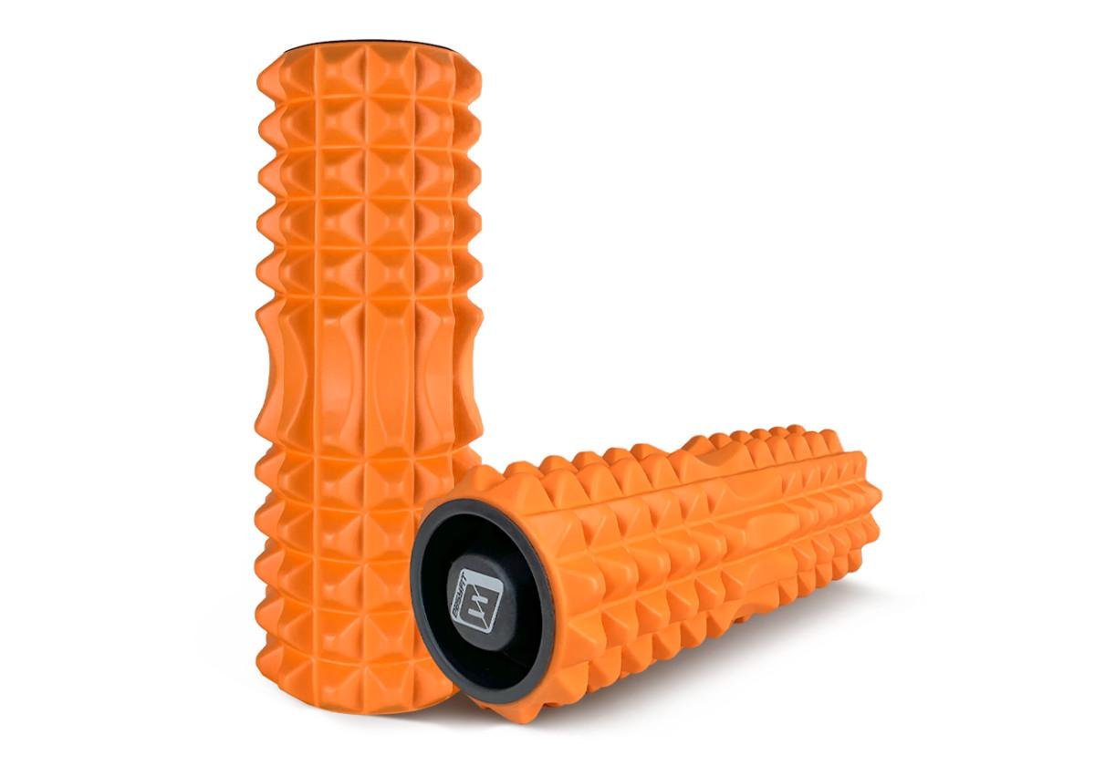 Масажний ролик EasyFit Grid Roller v.1.2 із заглушками з двох сторін 33 см Помаранчевий (EF-2022a-OR) - фото 3