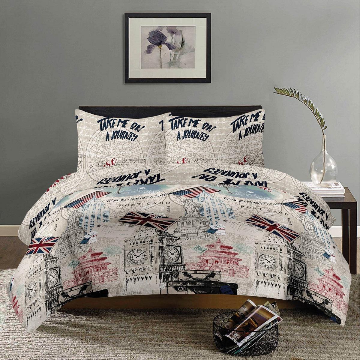 Комплект постельного белья Zastelli 40-1163 Beige бязь Gold евро 200х220 Бежевый