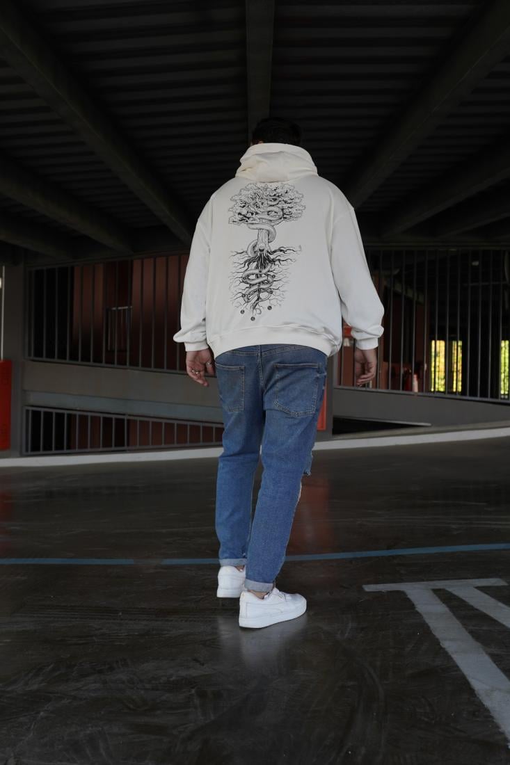 Худі оверсайз 78-503 з ДТФ-принтом XL Білий (36431) - фото 2 Худі оверсайз 78-503 з ДТФ-принтом XL Білий (36431) - фото 2