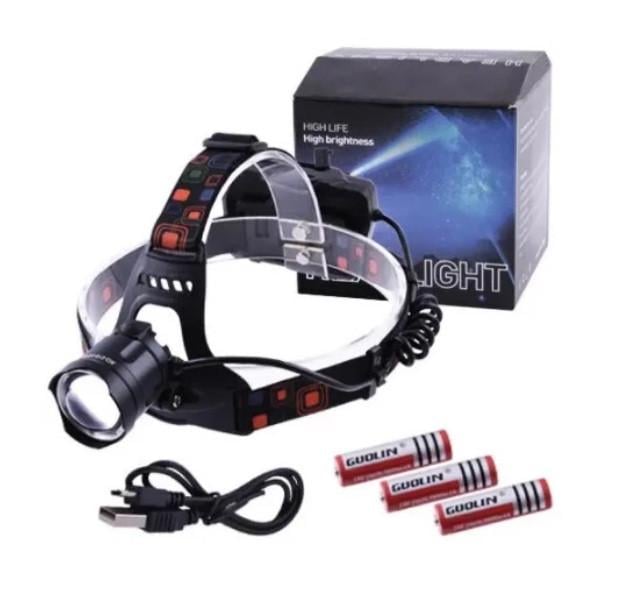 Фонарь налобный Police BL-XQ-218-HP50 с диодом HP50 3×18650 и индикацией заряда (2762999030)