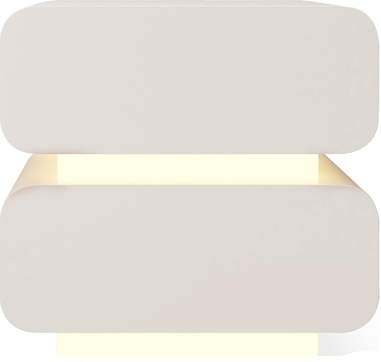Тумбочка прикроватная Floaty 2 ящика Silk white Led-light (16220)
