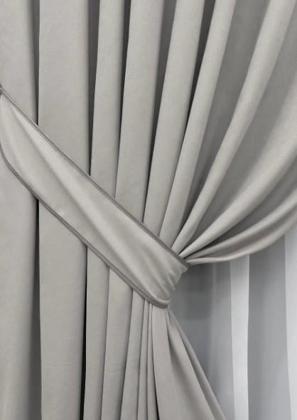 Шторы из микровелюра Petek 1,5х2,9 м 2 шт. Светло-серый (1832ш 33-0812) - фото 4