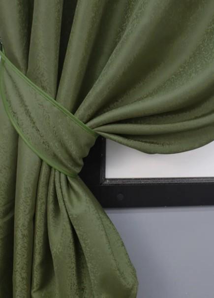 Шторы жаккард 1,3х1,7 м 2 шт. Оливковый (1437ш) - фото 4