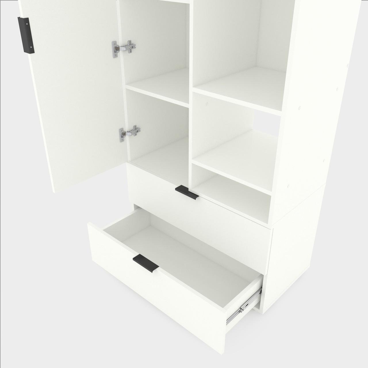 Шкаф Metkas Home A001R ЛДСП 800x420x2300 мм Белый Снег - фото 3