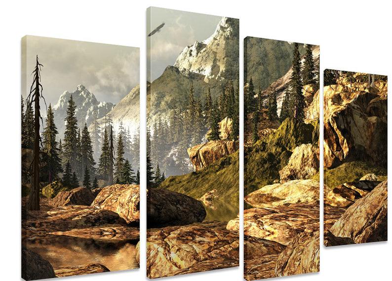 Модульная картина KIL Art Горный массив на холсте из четырех частей 129x90 см (M4_L_489)