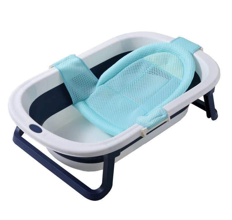Ванночка складная Комфорт и горка натяжная в ванночку Babyhood Синий/Голубой (323B+211B)