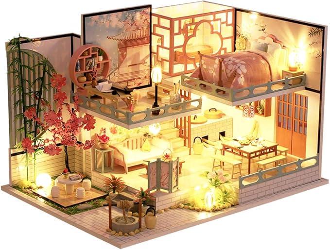 Румбокс 3D DIY House в японском стиле и пылезащитный купол (M032-B)