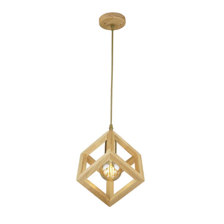 Светильник подвесной Sirius B N4424/1H Куб из дерева (1724980591)