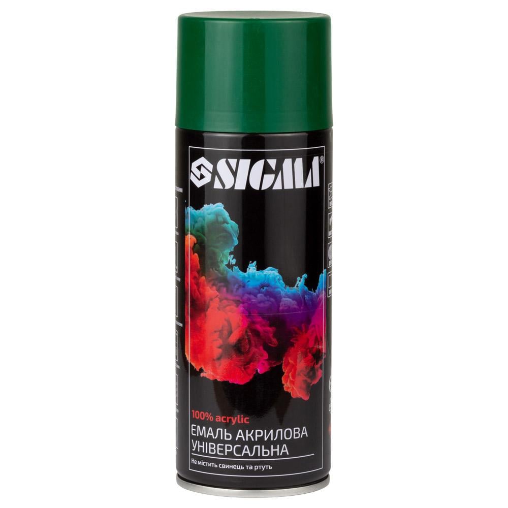 Емаль аерозольна акрилова Sigma глянець 400 мл RAL 6005 Темно-зелений (2737221) Емаль аерозольна акрилова Sigma глянець 400 мл RAL 6005 Темно-зелений (2737221)