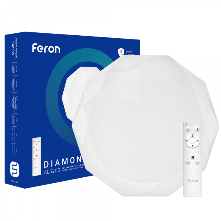 Світильник світлодіодний Feron AL5200 DIAMOND 60 Вт 3000/4100/6500K (29516) Світильник світлодіодний Feron AL5200 DIAMOND 60 Вт 3000/4100/6500K (29516)