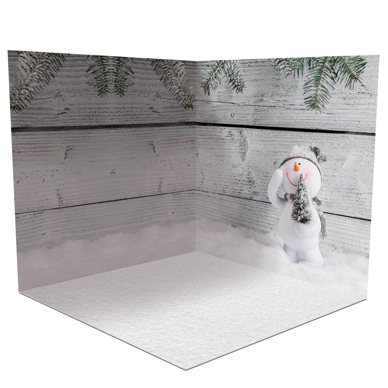 Фотофон виниловый угловой новогодний 100x100 см Frontlit 450 г/м2 №58519