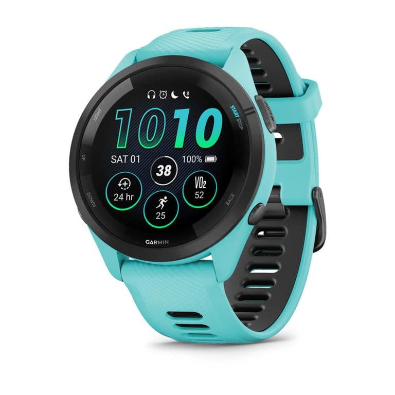 Смарт-годинник Garmin Forerunner 265 Black Bezel with Aqua Case and Aqua/Black Silicone Band (010-02810-02/12/52) Смарт-годинник Garmin Forerunner 265 Black Bezel with Aqua Case and Aqua/Black Silicone Band (010-02810-02/12/52)