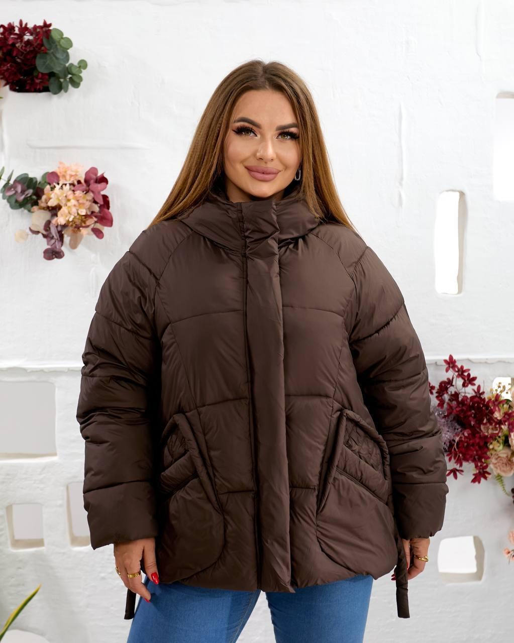 Куртка-пуховик жіноча зимова до -20°С 3XL Шоколад (OV-9623CHO-3XL) - фото 6