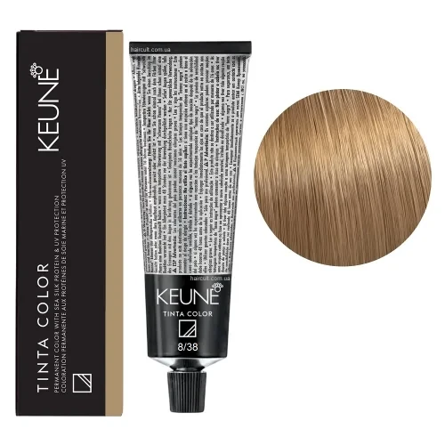 Краска для волос стойкая Keune Tinta Color 8.38 Light Hazelnut Blonde 60 мл
