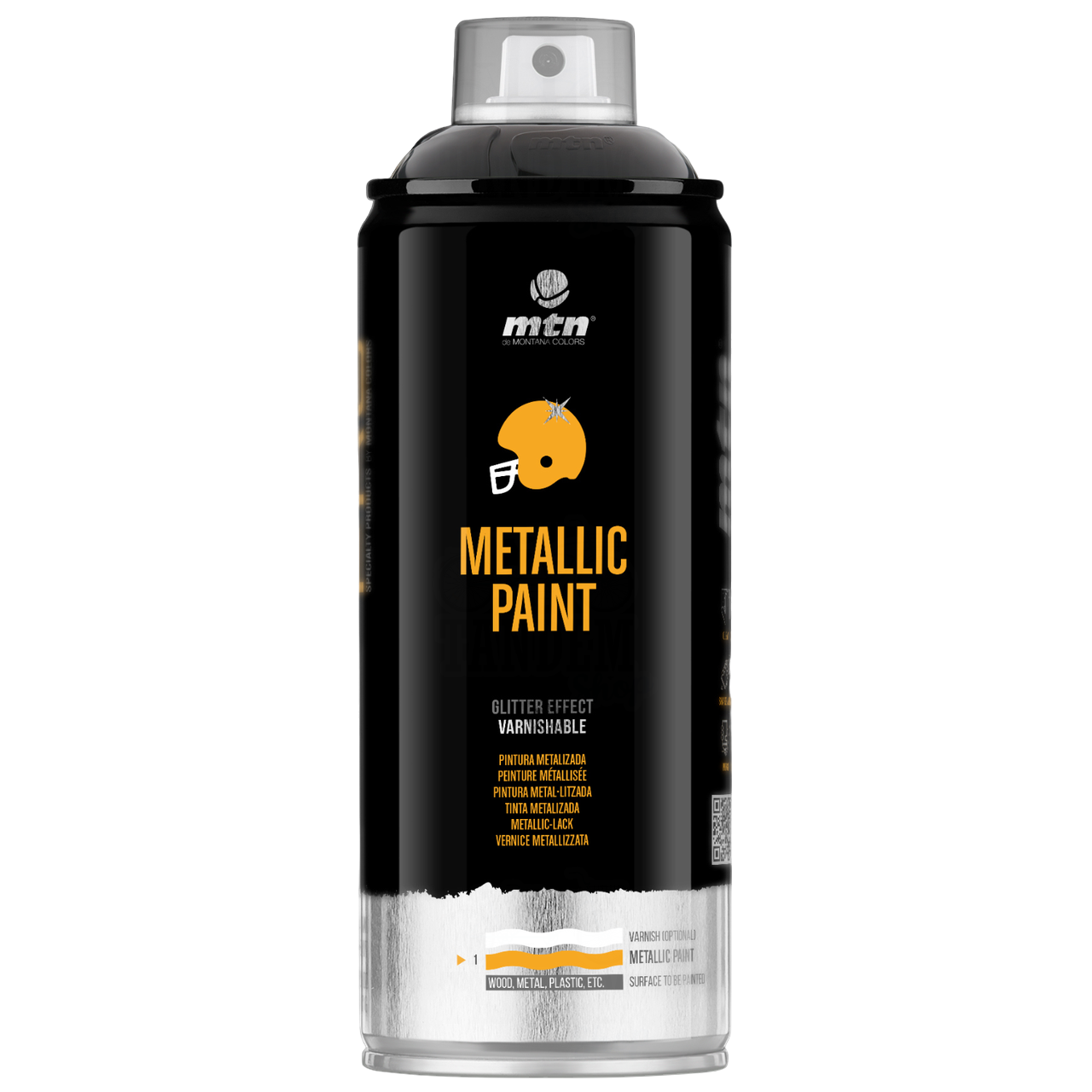 Краска с эффектом металлик Montana Colors Metallic Paint 400 мл аэрозоль Черный