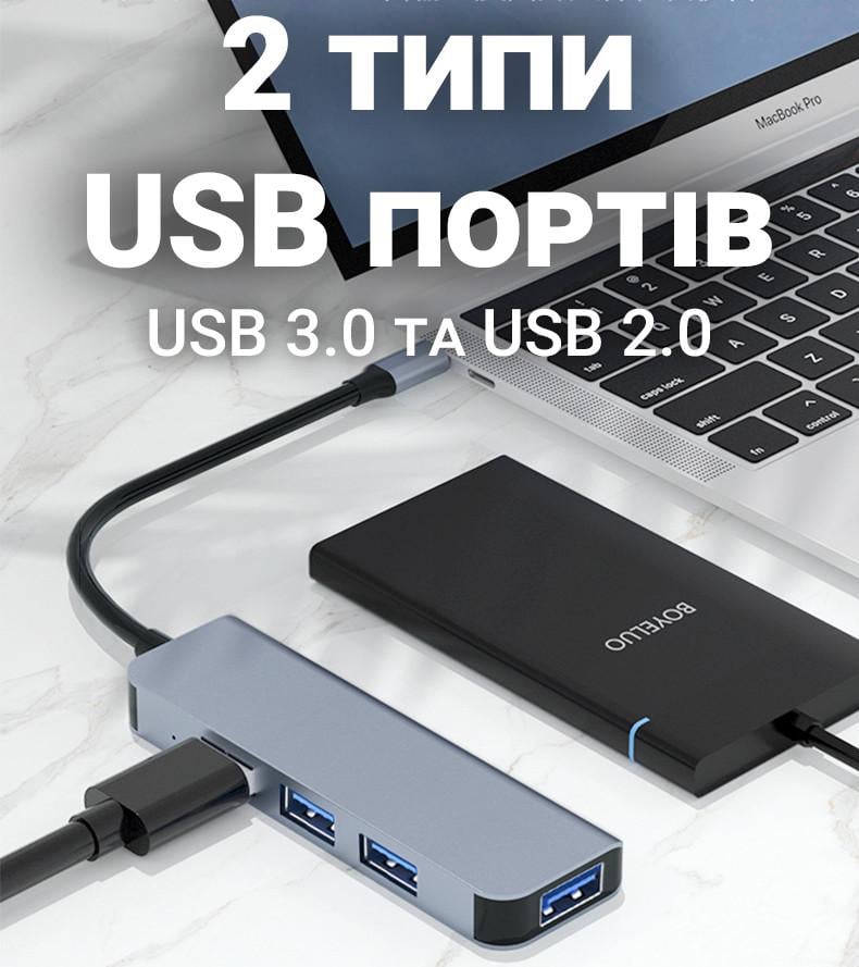 USB Type-C Hub Digital Lion UH-06 хаб-концентратор для ноутбука на 4 порта USB - фото 5