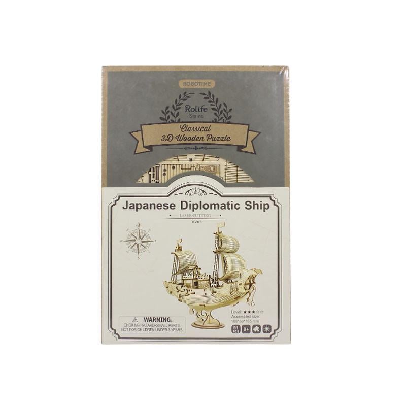 Деревянный 3D конструктор Robotime TG306 Китайский корабль - фото 3 Деревянный 3D конструктор Robotime TG306 Китайский корабль - фото 3