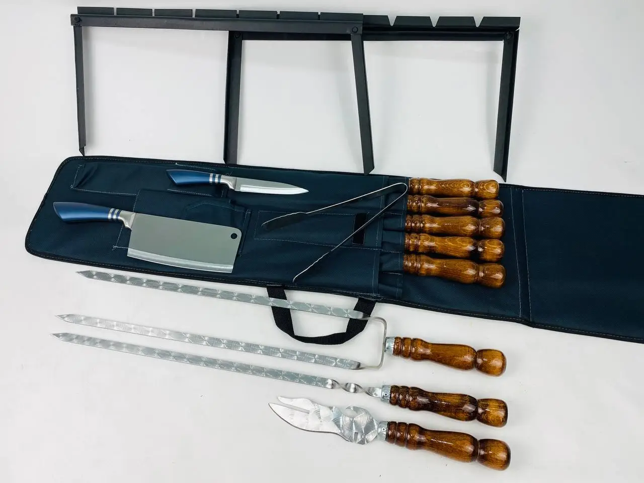 Набір шампурів у м'якому чохлі Приклад №2 з нержавіючої сталі (2-10-NB-2233) - фото 2 Набір шампурів у м'якому чохлі Приклад №2 з нержавіючої сталі (2-10-NB-2233) - фото 2